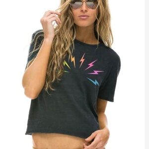 Aviator Nation Rainbow Bolt Boyfriend Tee